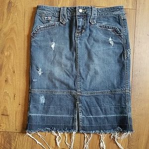 Candies denim distressed skirt